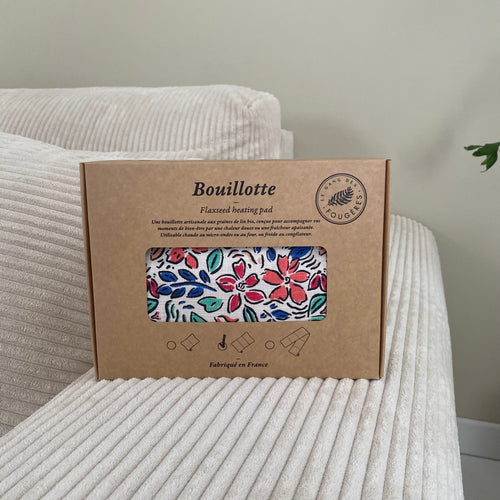 Bouillotte en graines de lin Fleurs Aquarelle Le Gang des Fougères