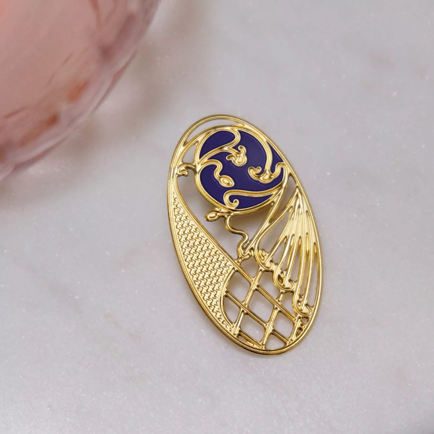 Broche Magnétique Art Nouveau Arabesque Majorelle