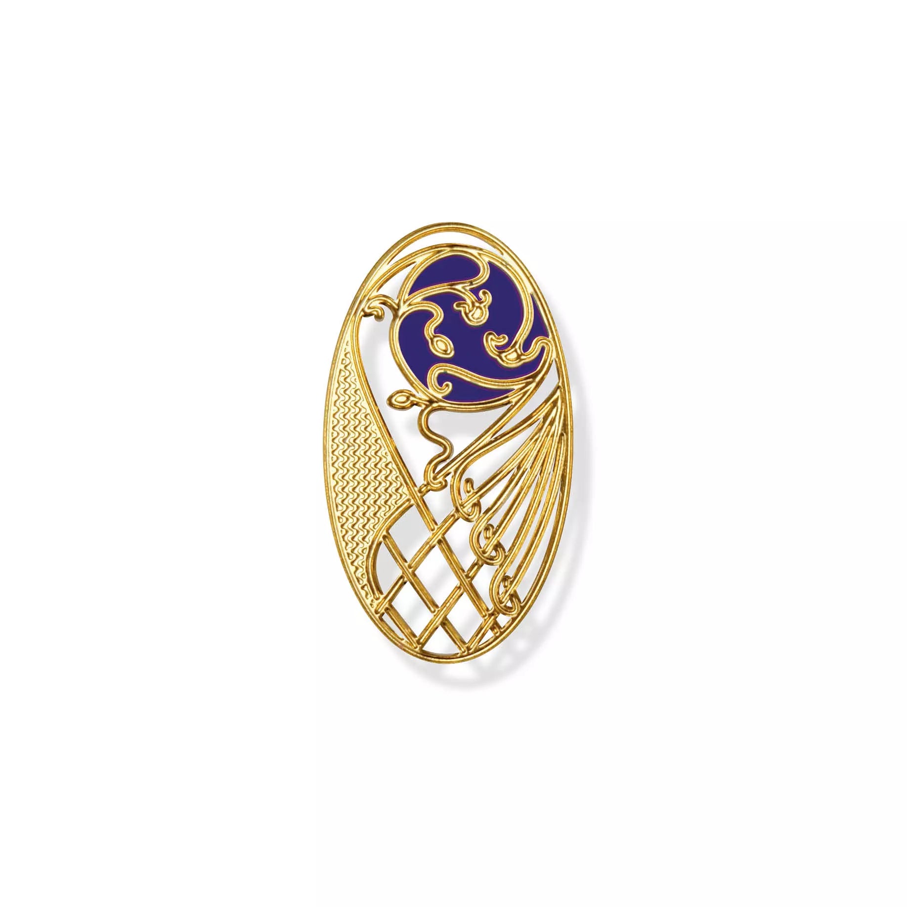 Broche Magnétique Art Nouveau Arabesque Majorelle