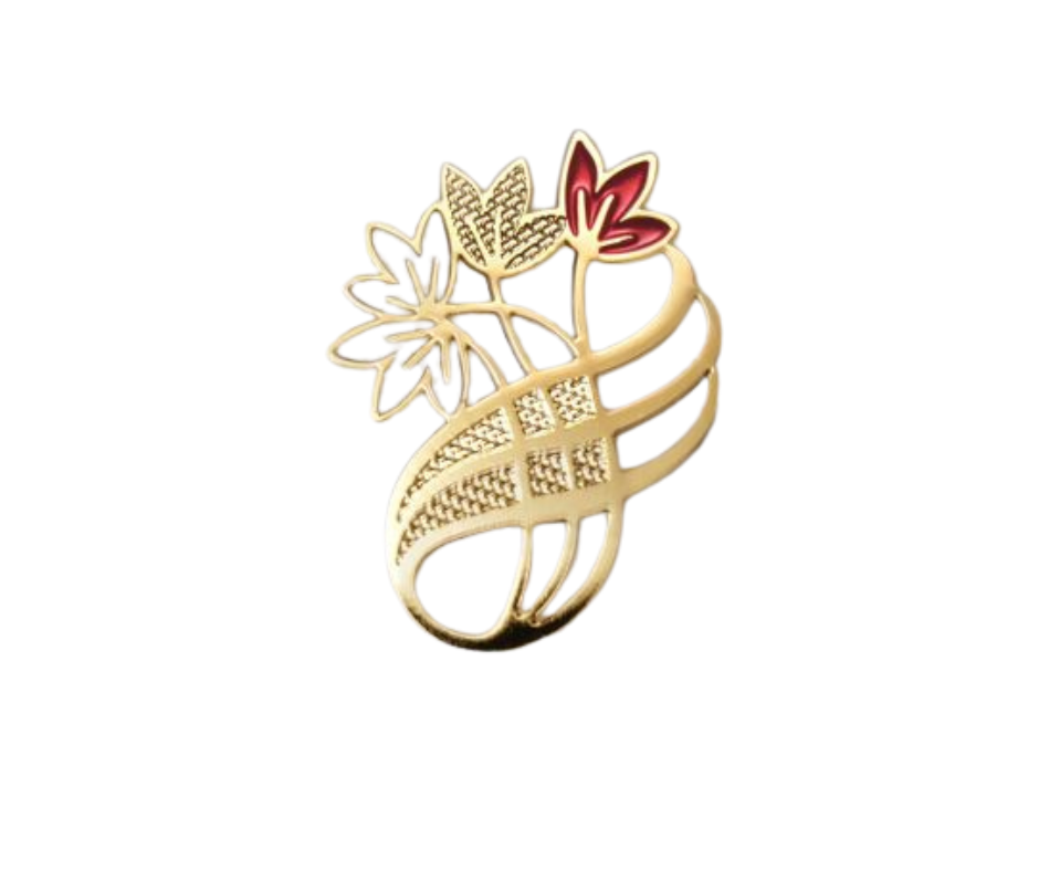 Broche Magnétique Art Nouveau Tulipe rouge
