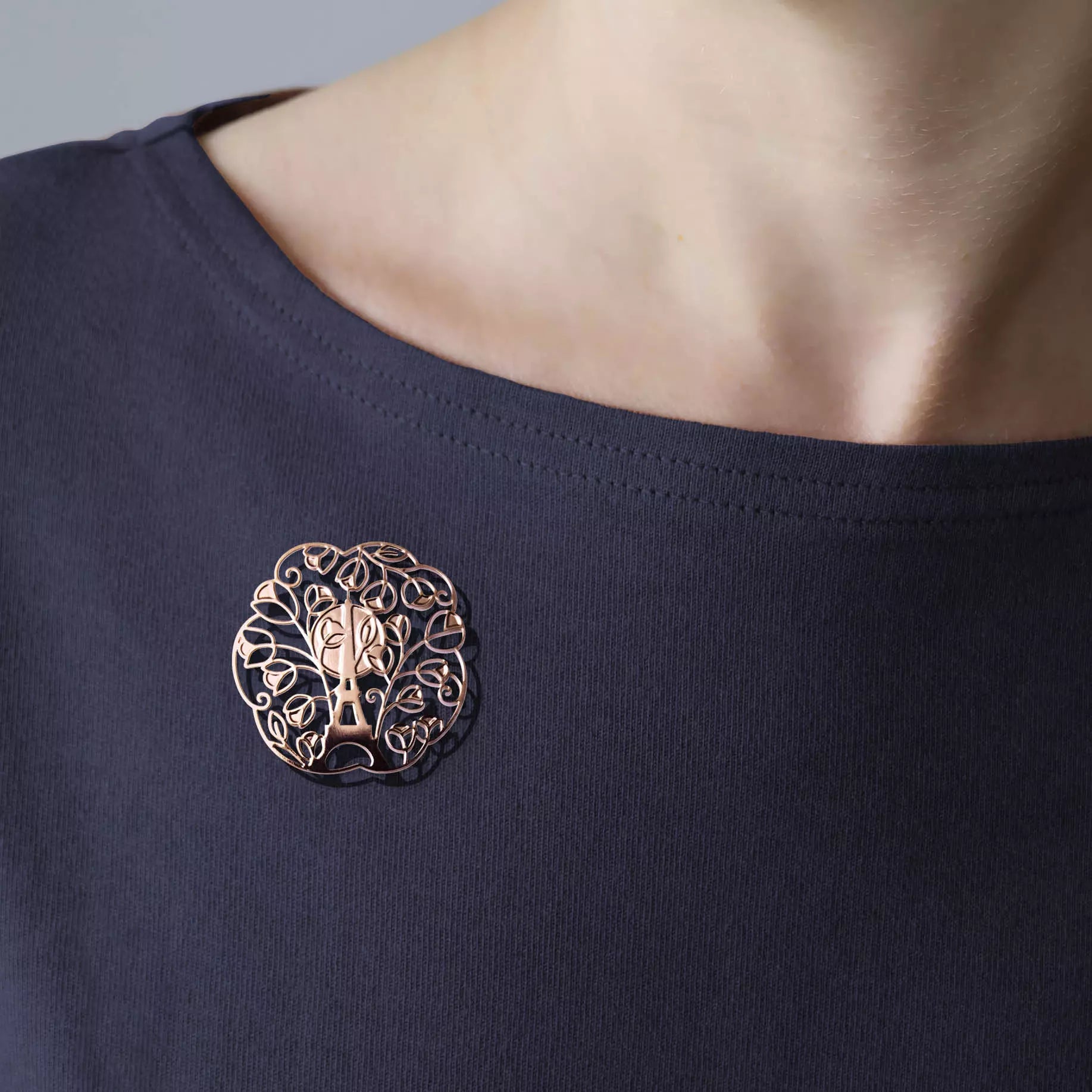 Broche Magnétique Eiffel Florale