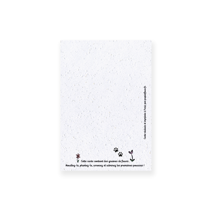 Carte à planter Chat Merci