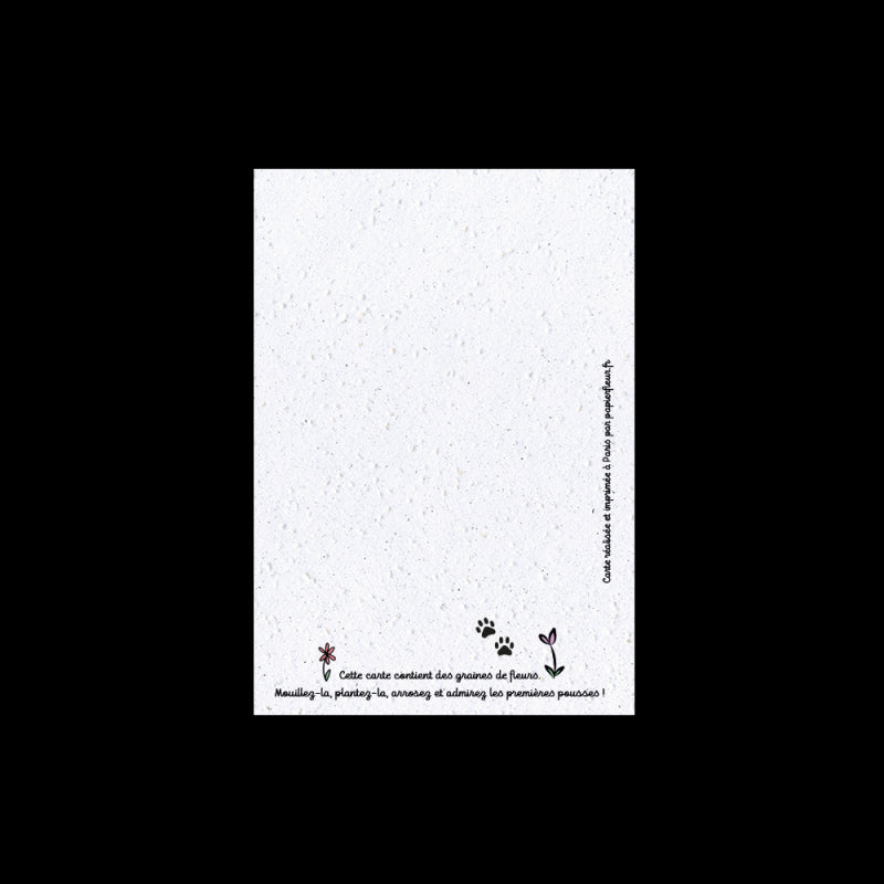 Plantable card - Thank you cat - Coin - Flower paper