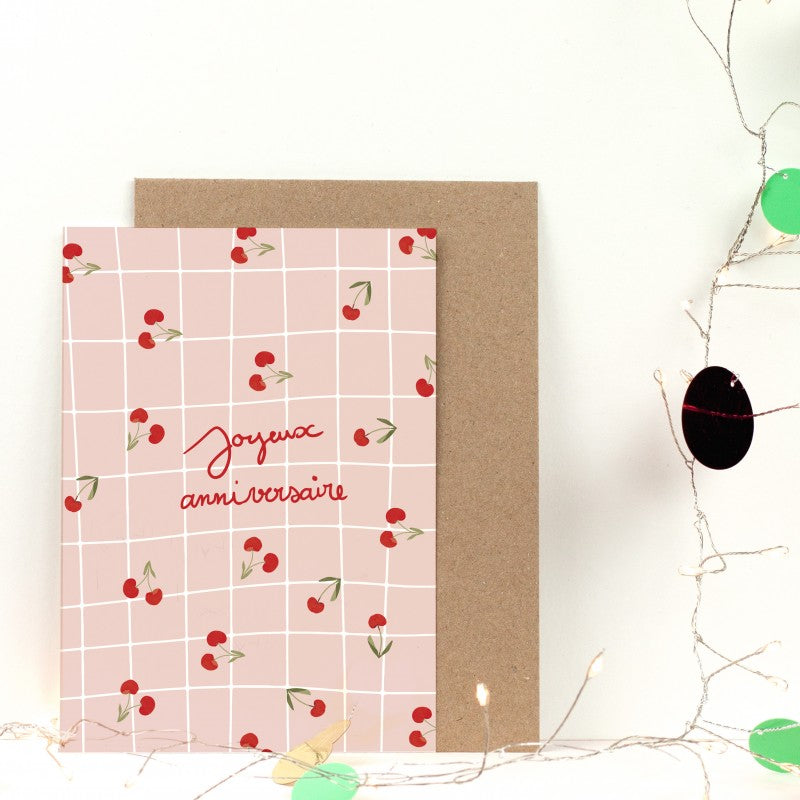 Happy Birthday Cherry Double Card 