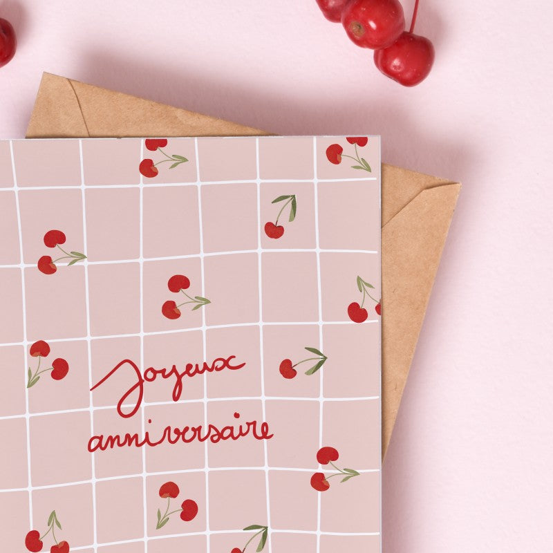 Happy Birthday Cherry Double Card 