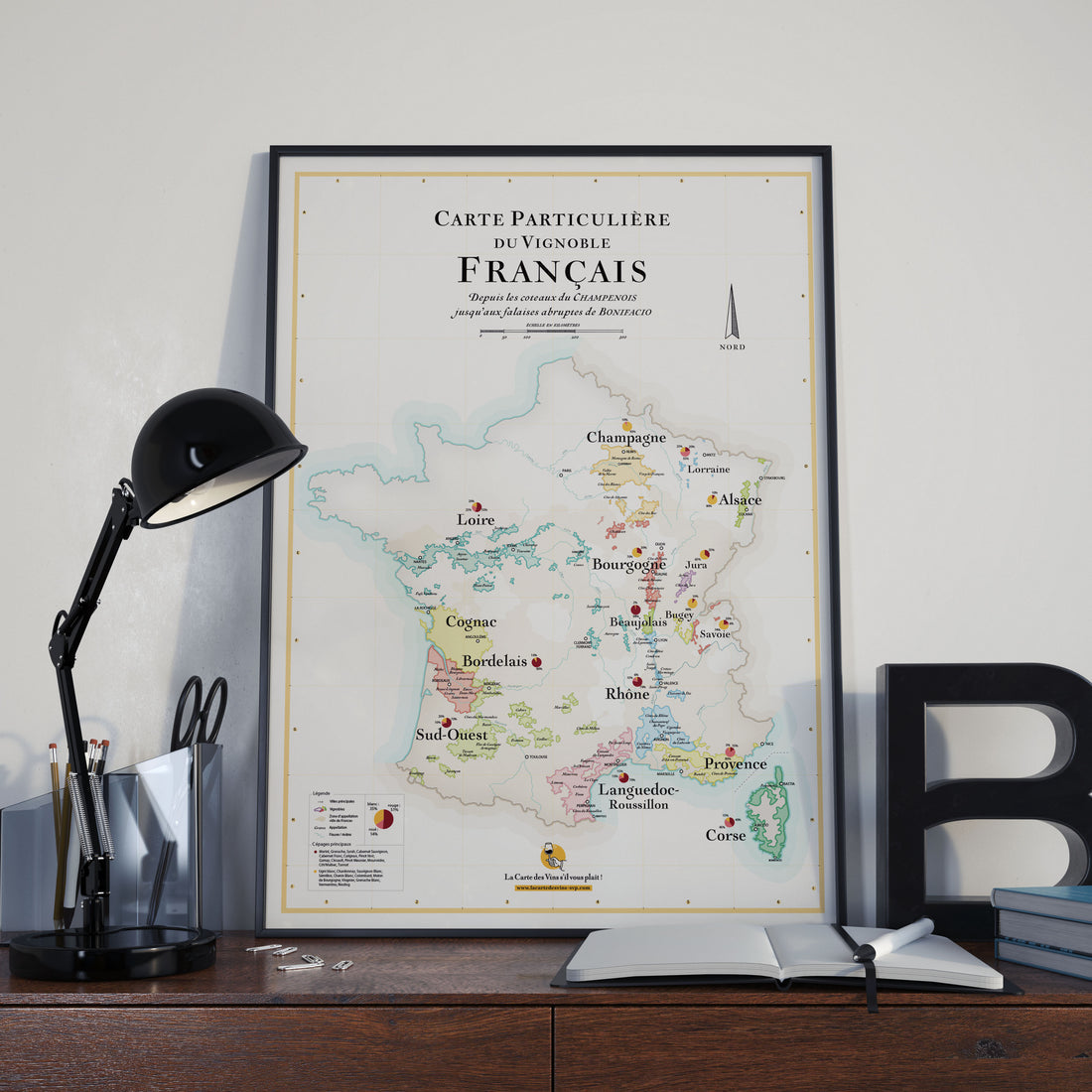 Affiche Carte des Vins de France