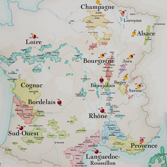Affiche Carte des Vins de France