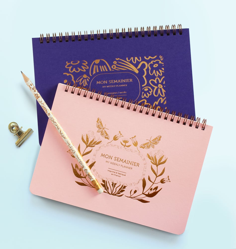Planner Big Flowers bleu roi