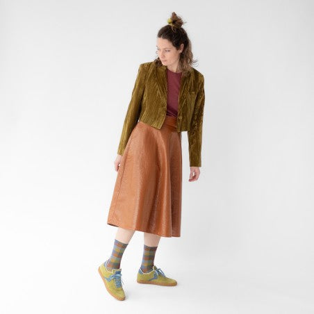 Chaussette Carreaux Bleu-gris