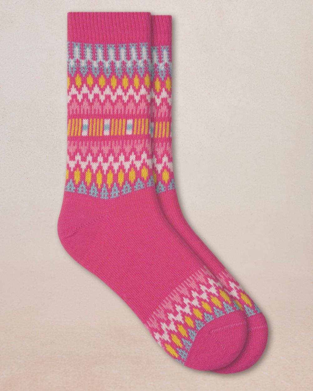 Chaussettes Cachemire Motif Norvégien Rosa