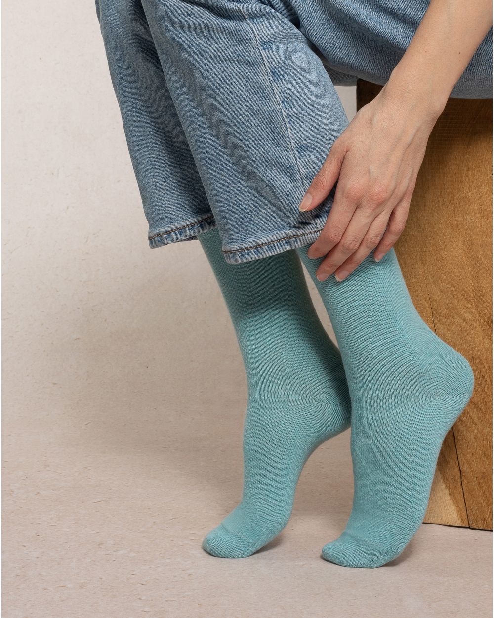 Chaussettes Cachemire Bleu Givre