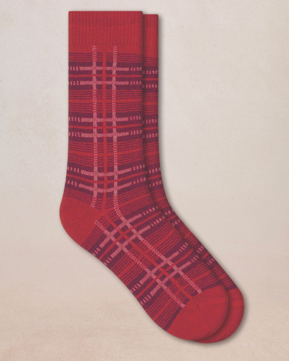 Chaussettes Cachemire Ecossais Rouge