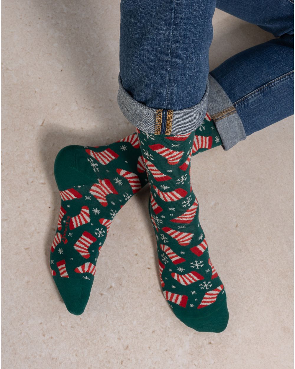 Chaussette Noël Père Noël Vert