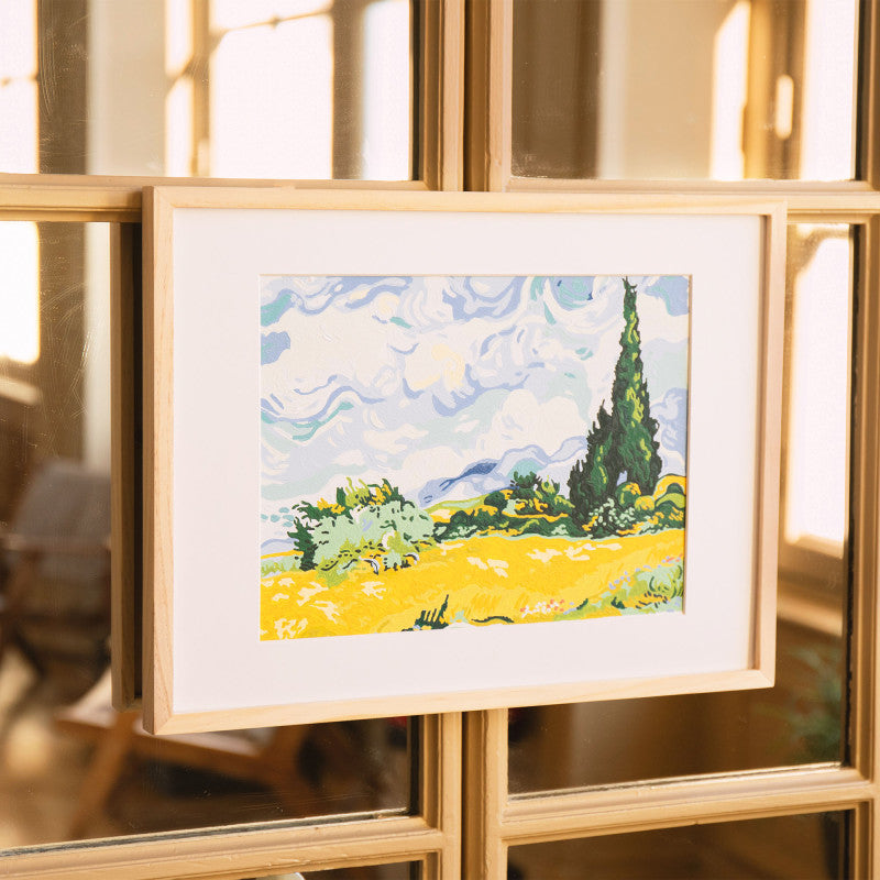 Peinture Au Numéro Cyprès aux blés d'or