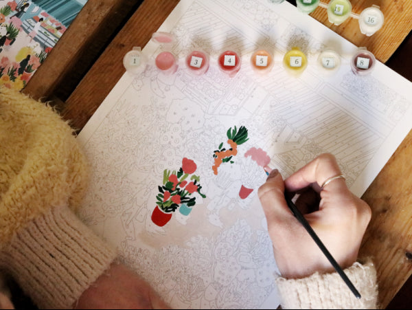 Coffret peinture au numéro Flower Market par Zaze Art