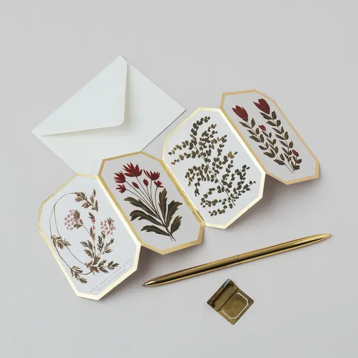 Carte Accordéon Fleurs rouges