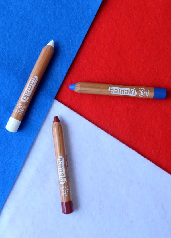 Kit supporter 3 crayons de maquillage Bleu-Blanc-Rouge