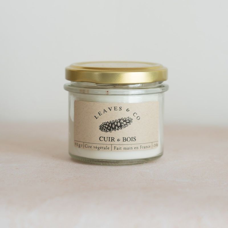 Bougie Cuir et bois