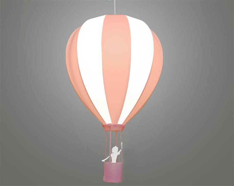 Lámpara colgante globo aerostático rosa