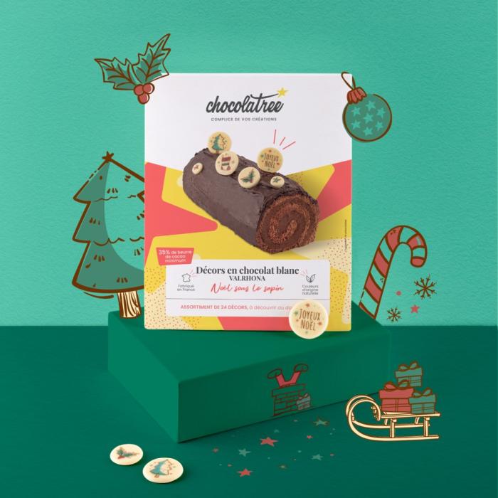 Decoración de chocolate blanco: Navidad bajo el árbol