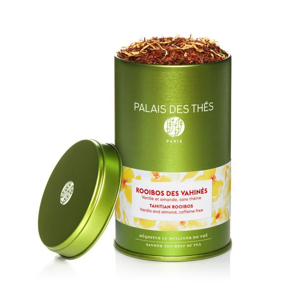 nvitation à l'évasion dans des îles exotiques, un rooibos gourmand et chaleureux aux parfums de vanille et d'amande.