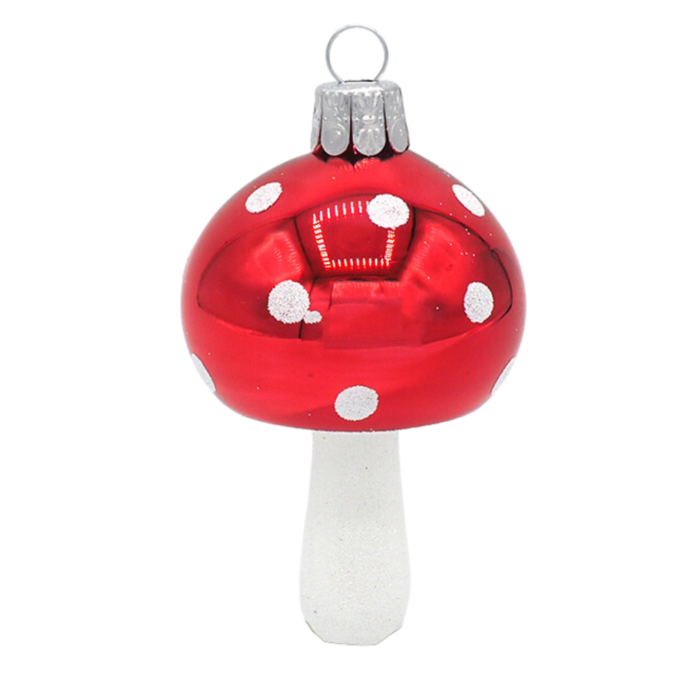 Champignon en verre de Noël