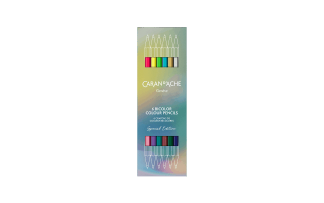 Set de 6 crayons de couleurs bicolores