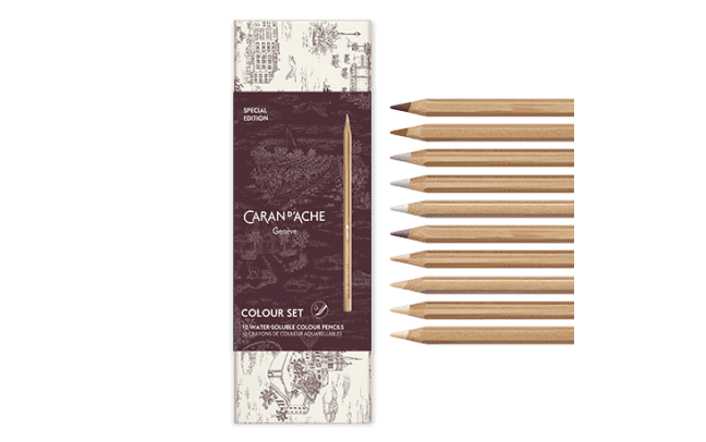 Set de crayons aquarelle Toile de Jouy Caran d'Ache