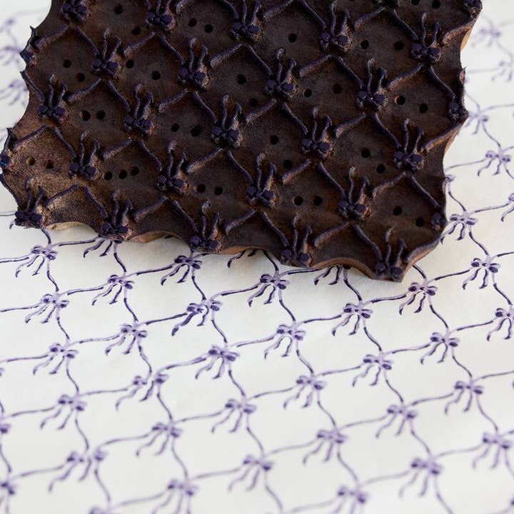 Carte Block Print - Happy Birthday Nœuds Violet Meringue