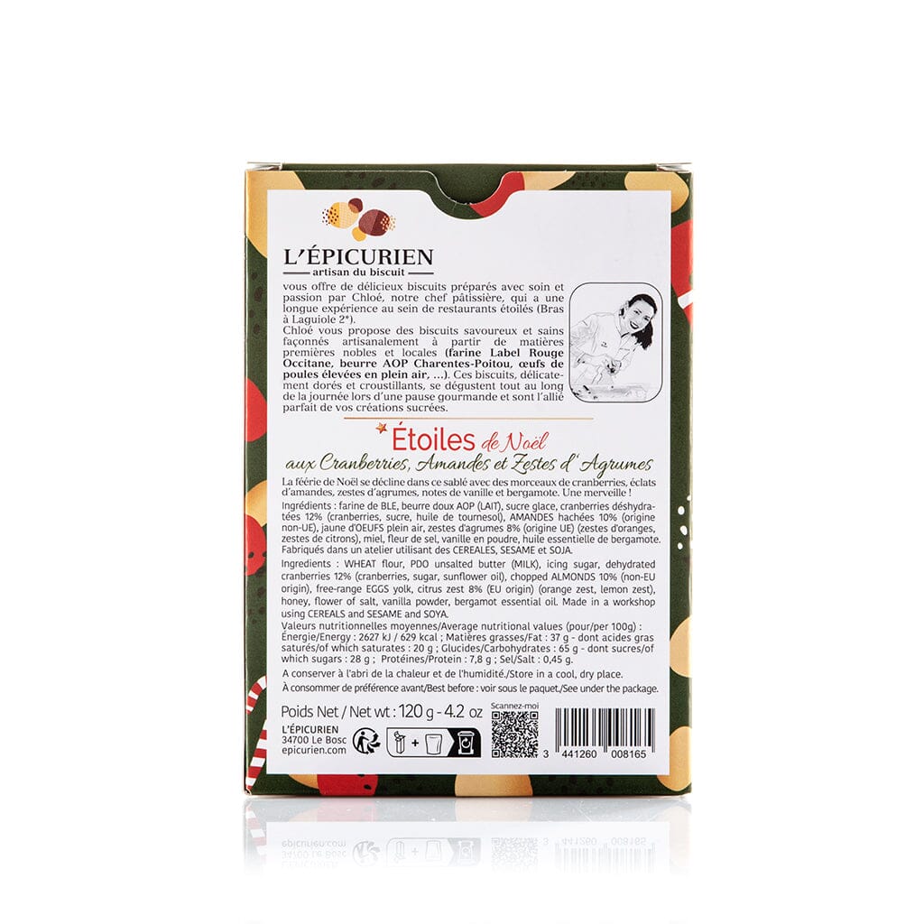 Étoiles de Noël aux Cranberries Amandes et Zestes d’Agrumes
