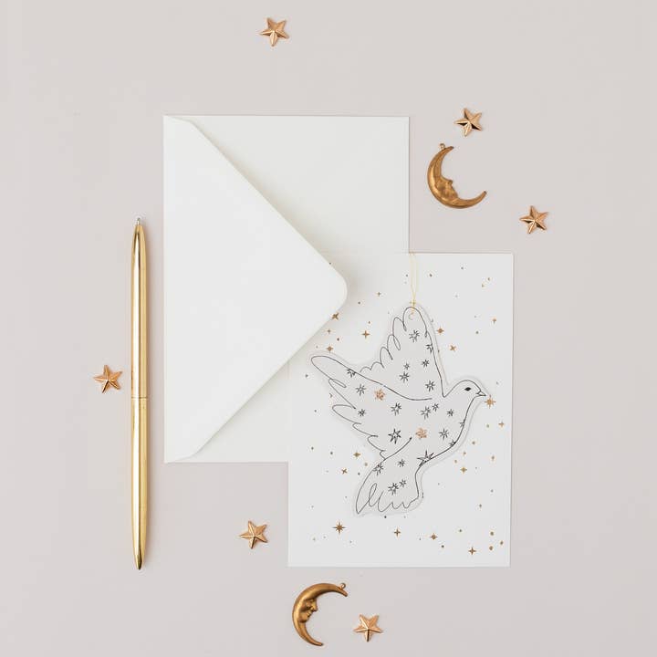 Carte Colombe décoration de Noël