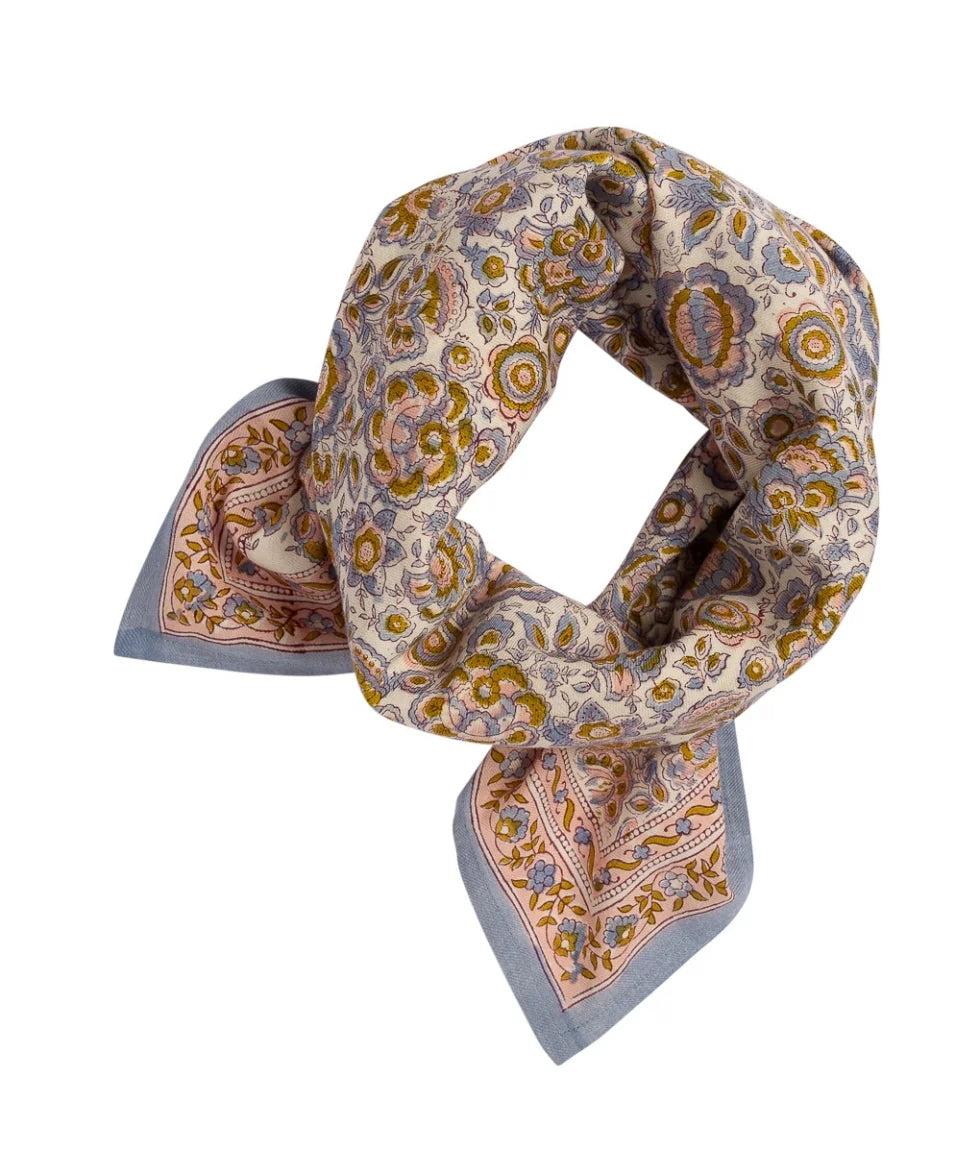 Foulard en coton Garda Bleuet