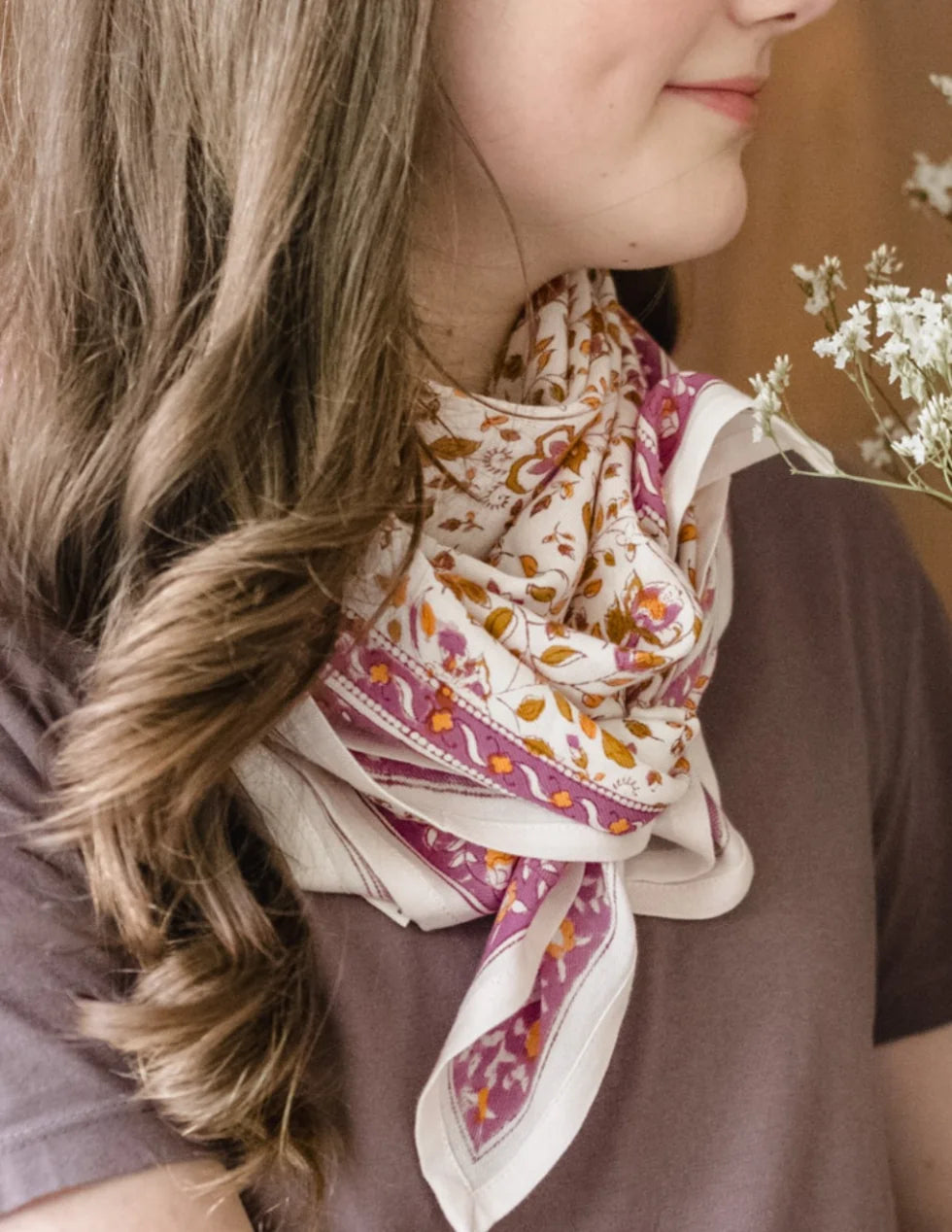 Foulard en Coton Folk Story Pétale