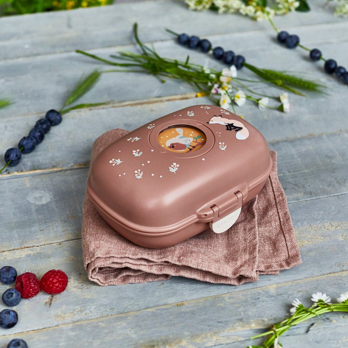 Caja de bocadillos del zorro canela de MB Gram