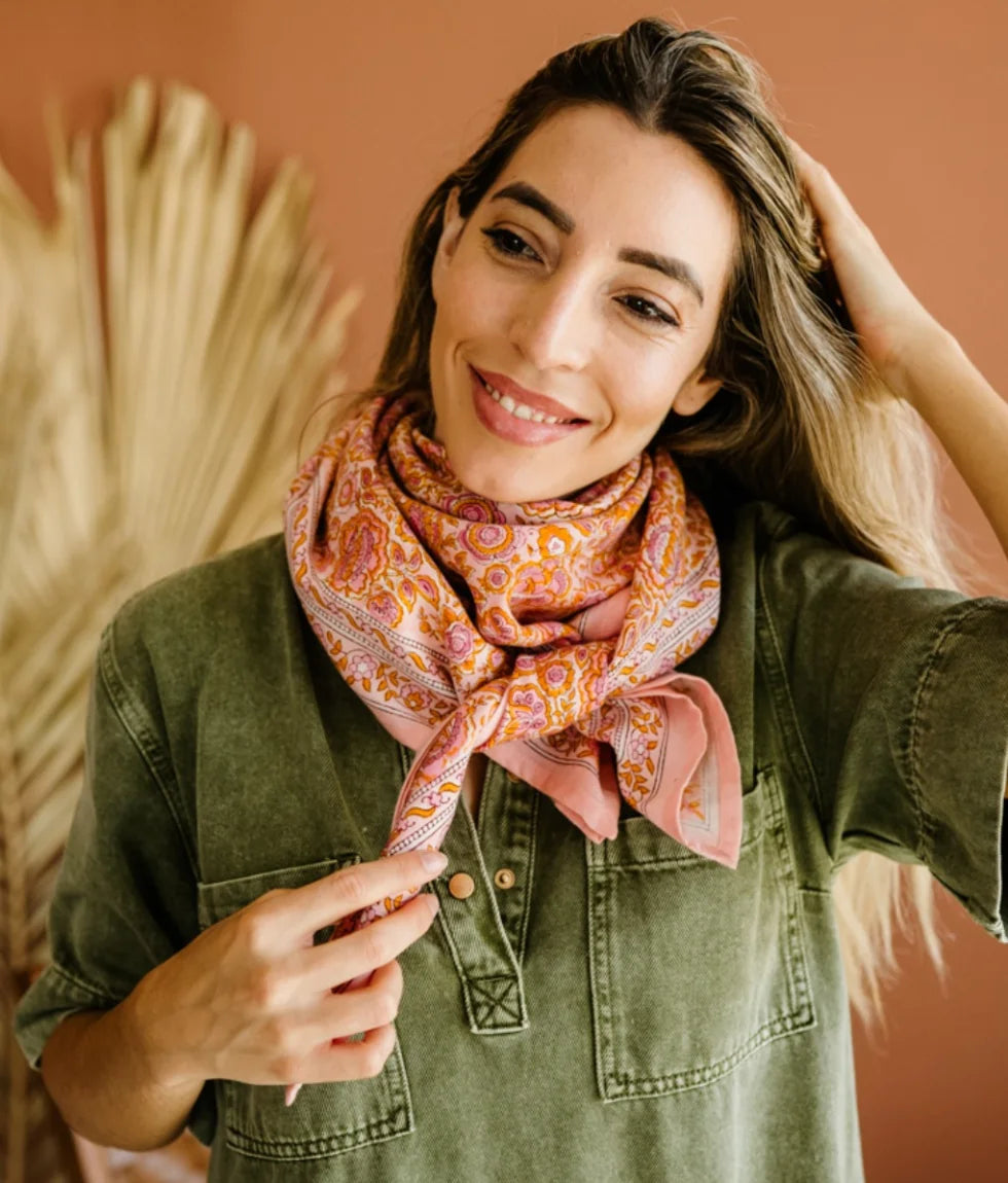 Foulard en coton Garda Pop Pink