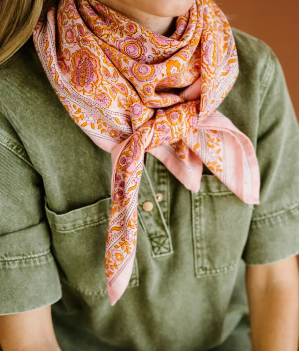 Foulard en coton Garda Pop Pink