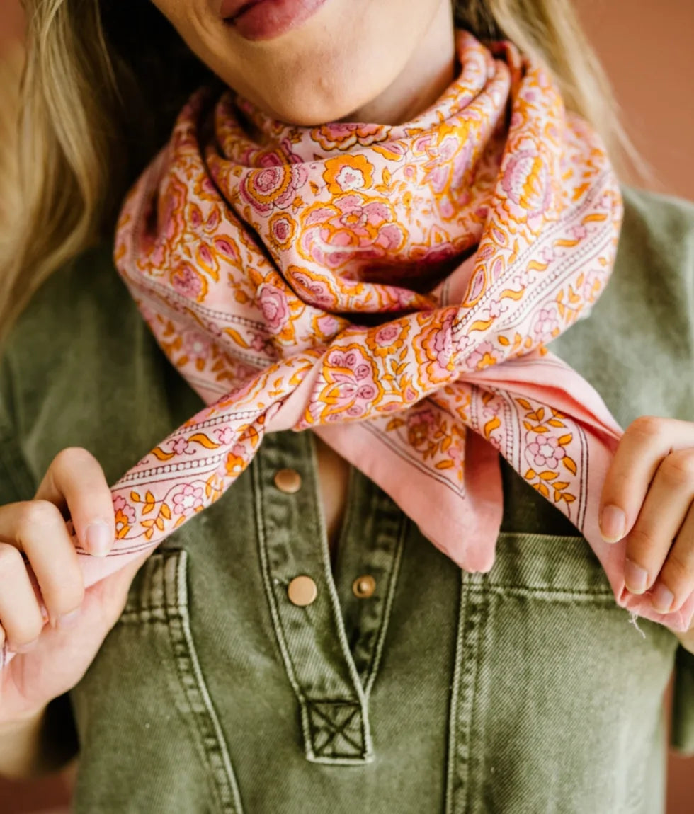 Foulard en coton Garda Pop Pink