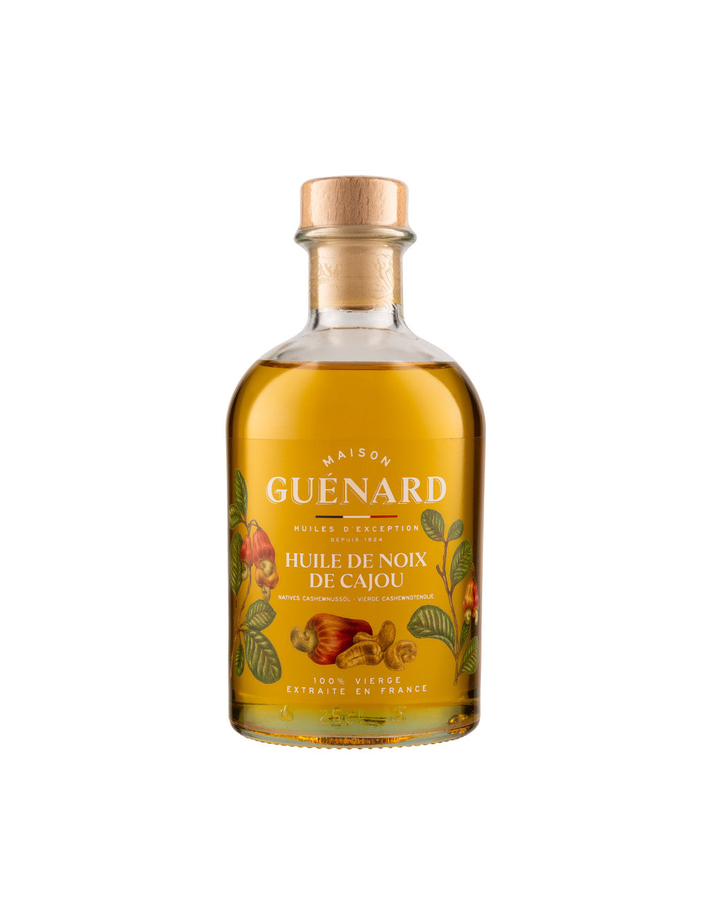 Bouteille d'huile vierge de noix de cajou Maison Guénard, 24 cl
