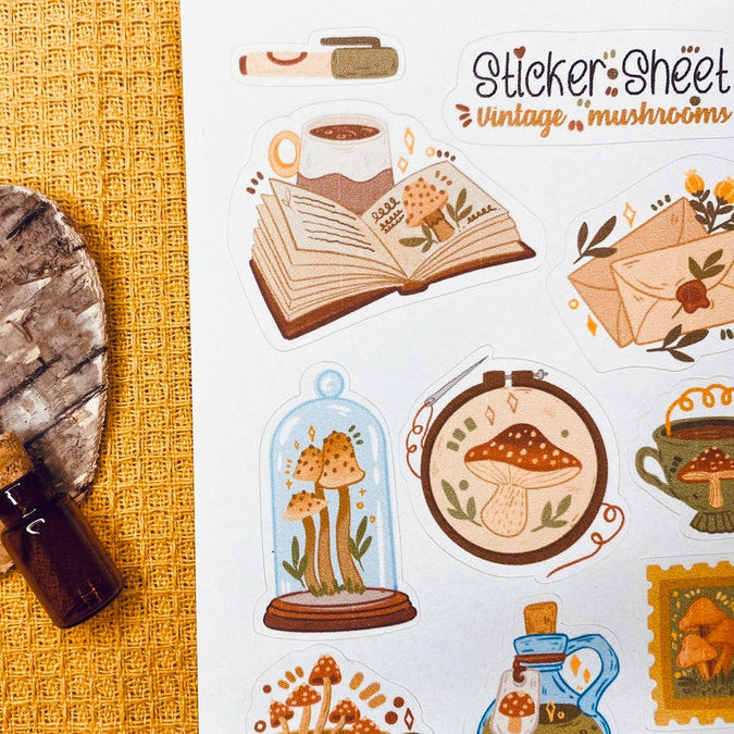 Stickers Vintage Mushroom