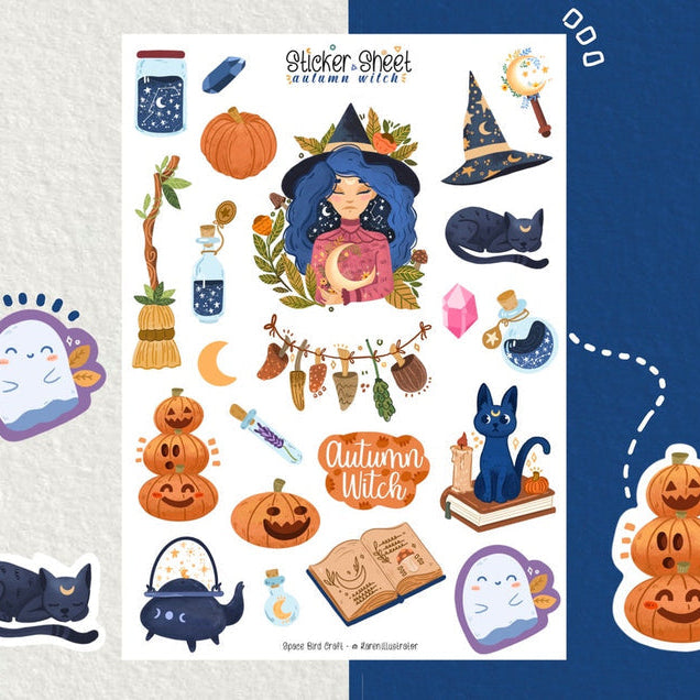 Stickers Autumn Witch