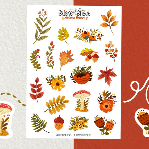 Stickers Autumn Flowers