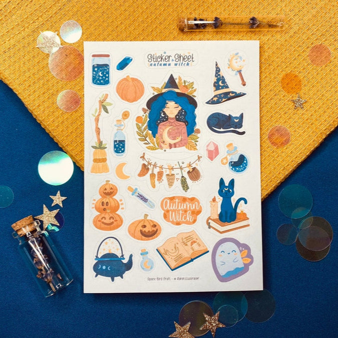 Stickers Autumn Witch