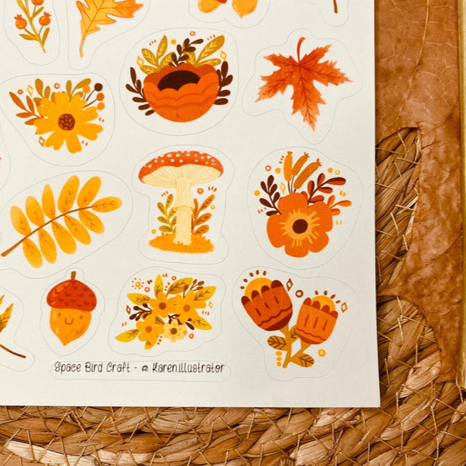 Stickers Autumn Flowers