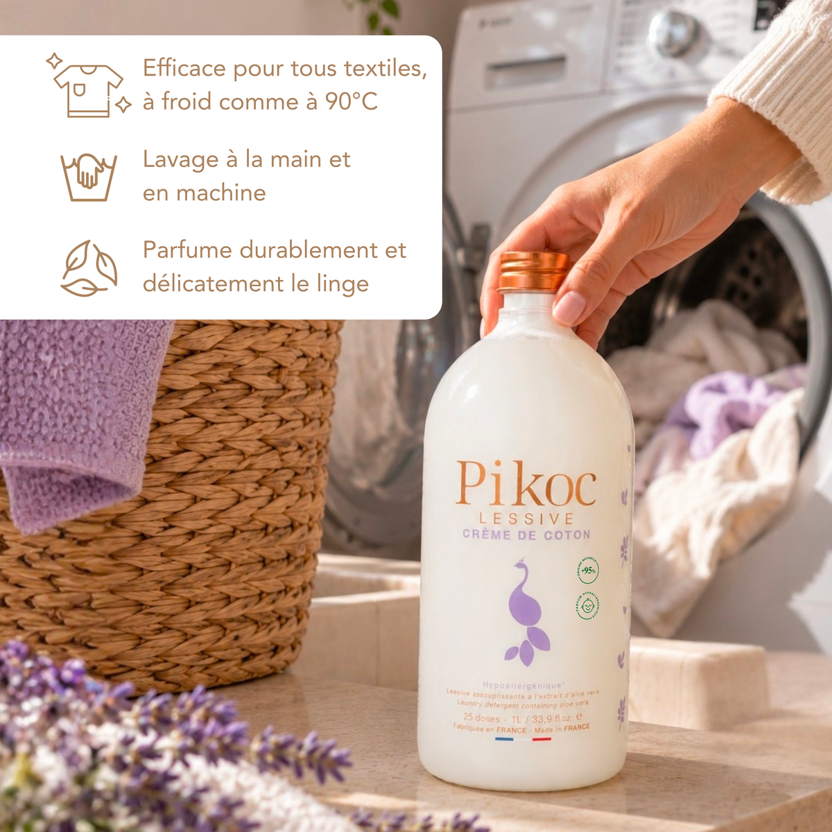 Lessive Crème de Coton Pikoc 1 L