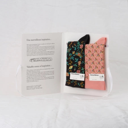 Toile de Jouy Flowers and Birds book - 2 pairs of socks