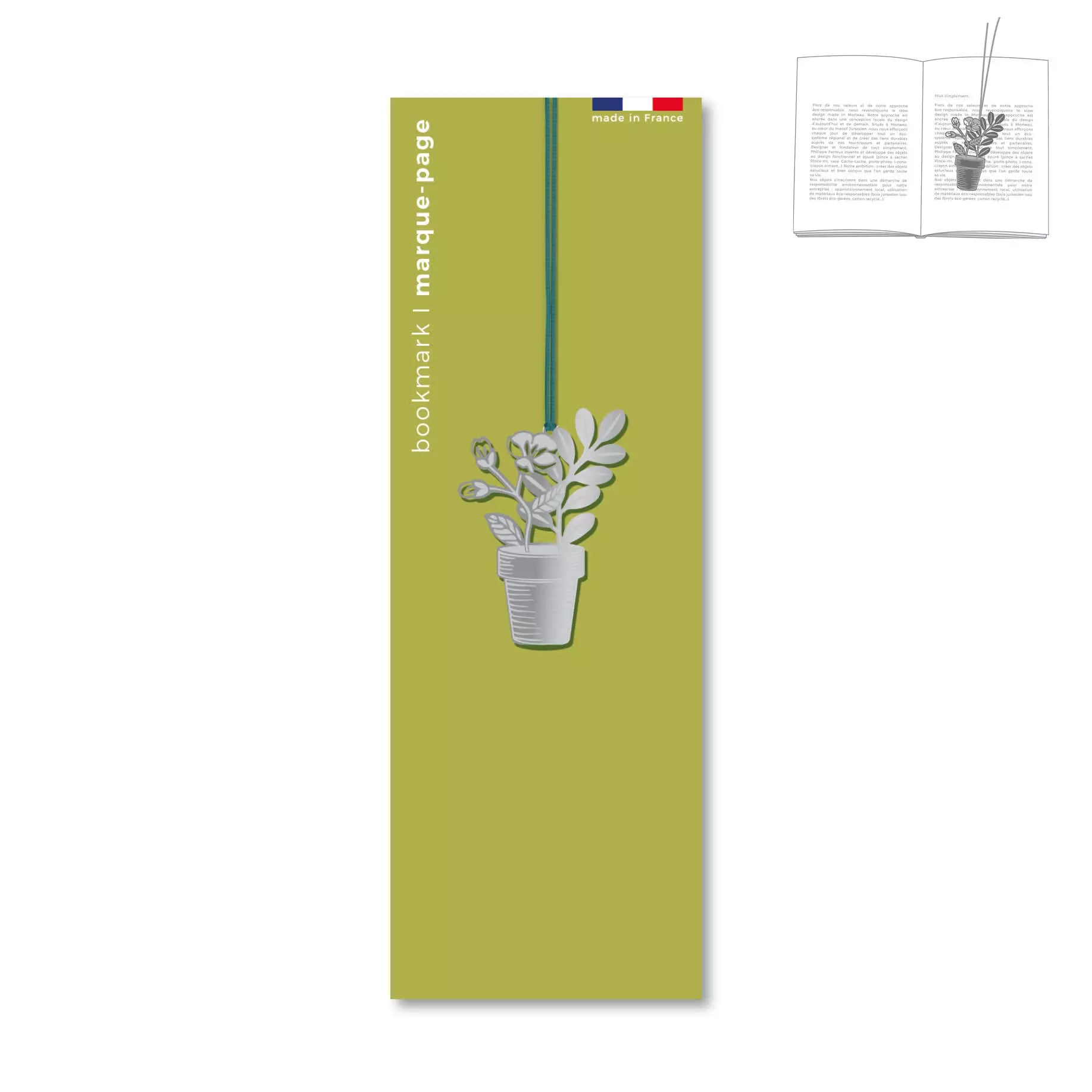 Marque-page pot de fleurs