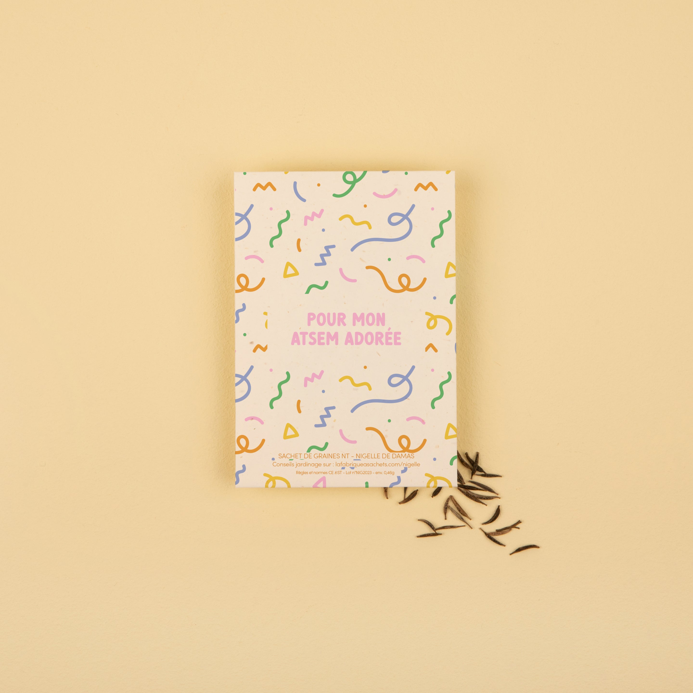 Sachet de graines avec message