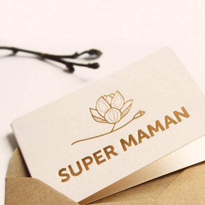 Mini Carte Super Maman magnolia