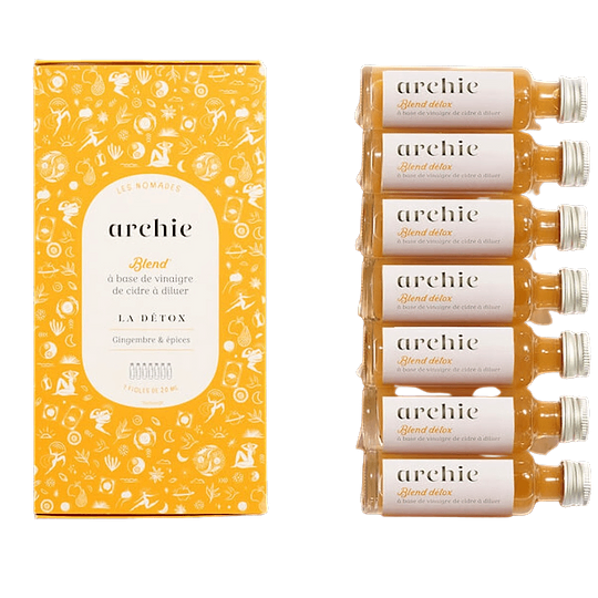 Mezcla detox Archie - 7 viales de vinagre de sidra y especias