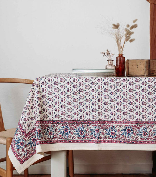 Nappe coton Palla Bleu - Rose